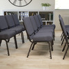 Flash Furniture HERCULES Series 21''W Church Chair in Dark Gray Fabric Silver Vein Frame, Model# FD-CH0221-4-SV-DKGY-GG