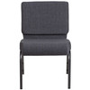 Flash Furniture HERCULES Series 21''W Church Chair in Dark Gray Fabric Silver Vein Frame, Model# FD-CH0221-4-SV-DKGY-GG