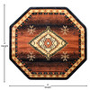 Flash Furniture Mirage Collection Southwestern Style Round 4' x 4' Brown Olefin Area Rug w/ Jute Backing for Entryway, Bedroom, Living Room, Model# NR-RGB357-44-BK-GG