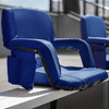 Flash Furniture Malta Blue Portable Lightweight Reclining Stadium Chair w/ Armrests, Padded Back & Seat w/ Dual Storage Pockets & Backpack Straps, Model# FV-FA090-BL-GG