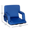 Flash Furniture Malta Blue Portable Lightweight Reclining Stadium Chair w/ Armrests, Padded Back & Seat w/ Dual Storage Pockets & Backpack Straps, Model# FV-FA090-BL-GG
