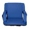 Flash Furniture Malta Blue Portable Lightweight Reclining Stadium Chair w/ Armrests, Padded Back & Seat w/ Dual Storage Pockets & Backpack Straps, Model# FV-FA090-BL-GG