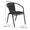 Flash Furniture Lila 2 Pack Black Rattan Indoor-Outdoor Restaurant Stack Chair, Model# 2-TLH-037-BK-GG