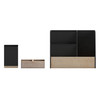Flash Furniture Comerford 3 Piece Black Finish Metal & Rustic Wood Organizer Set For Desktop, Countertop, or Vanity, Model# HFMHD-GDI-CRE8-781315-GG