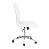 Flash Furniture Madigan Mid-Back Armless Swivel Task Office Chair w/ LeatherSoft & Adjustable Chrome Base, White, Model# GO-21111-WH-GG