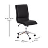 Flash Furniture Madigan Mid-Back Armless Swivel Task Office Chair w/ LeatherSoft & Adjustable Chrome Base, Black, Model# GO-21111-BK-GG