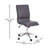 Flash Furniture Madigan Mid-Back Armless Swivel Task Office Chair w/ LeatherSoft & Adjustable Chrome Base, Gray, Model# GO-21111-GY-GG