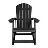 Flash Furniture Savannah Commercial Grade All-Weather Poly Resin Wood Adirondack Rocking Chair w/ Rust Resistant Stainless Steel Hardware in Black, Model# JJ-C14705-BK-GG