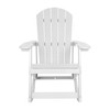 Flash Furniture Savannah Commercial Grade All-Weather Poly Resin Wood Adirondack Rocking Chair w/ Rust Resistant Stainless Steel Hardware in White, Model# JJ-C14705-WH-GG
