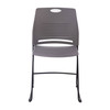 Flash Furniture HERCULES Series Commercial Grade 660 lb. Capacity Gray Plastic Stack Chair w/ Black Powder Coated Sled Base Frame & Integrated Carrying Handle, Model# RUT-NC499A-GY-GG