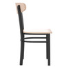 Flash Furniture Wright Commercial Grade Dining Chair w/ 500 LB. Capacity Black Steel Frame, Solid Wood Seat, & Boomerang Back, Natural Birch Finish, Model# XU-DG6V5B-NAT-GG