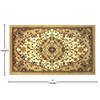 Flash Furniture Mersin Collection Persian Style 2x3 Ivory Area Rug-Olefin Rug w/ Jute Backing-Hallway, Entryway, Bedroom, Living Room, Model# NR-RG283-23-IV-GG
