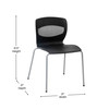 Flash Furniture HERCULES Series Commercial Grade 770 lb. Capacity Ergonomic Stack Chair w/ Lumbar Support & Silver Steel Frame Black, Model# RUT-NC618-BK-GG