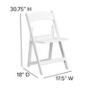 Flash Furniture 2 Pack HERCULES Series 800 lb. Capacity White Resin Folding Chair w/ Slatted Seat, Model# 2-LE-L-1-WH-SLAT-GG