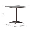 Flash Furniture Mellie 27.5'' Bronze Square Metal Indoor-Outdoor Table w/ Base, Model# TLH-053-2-BZ-GG