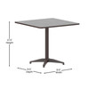 Flash Furniture Mellie 31.5'' Bronze Square Metal Indoor-Outdoor Table w/ Base, Model# TLH-053-3-BZ-GG