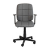 Flash Furniture Clayton Mid-Back Gray Quilted Vinyl Swivel Task Office Chair w/ Arms, Model# GO-1691-1-GY-A-GG