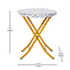 Flash Furniture Rouen Three Piece Commercial Grade Foldable French Bistro Set, Indoor/Outdoor PE Rattan Back, Seat & Table Top, Navy/White w/ Natural Steel Frames, Model# FV-FWA085-NVY-WHT-GG
