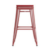 Flash Furniture Kai Commercial Grade 30" High Backless Red Metal Indoor-Outdoor Barstool w/ Red Poly Resin Wood Seat, Model# CH-31320-30-RED-PL2R-GG