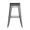 Flash Furniture Kai Commercial Grade 30" High Backless Black Metal Indoor-Outdoor Barstool w/ Black Poly Resin Wood Seat, Model# CH-31320-30-BK-PL2B-GG