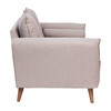 Flash Furniture Evie Mid-Century Modern Loveseat Sofa w/ Faux Linen Fabric Upholstery & Solid Wood Legs in Taupe, Model# IS-VL100-BR-GG