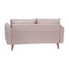 Flash Furniture Evie Mid-Century Modern Loveseat Sofa w/ Faux Linen Fabric Upholstery & Solid Wood Legs in Taupe, Model# IS-VL100-BR-GG