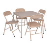 Flash Furniture Madison 5 Piece Tan Folding Card Table & Chair Set, Model# JB-1-TAN-GG