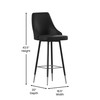 Flash Furniture Shelly Set of 2 Commercial LeatherSoft Bar Height Stools w/ Solid Black Metal Frames & Chrome Accented Feet & Footrests, Black, Model# SY-807-30-BK-GG