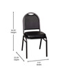 Flash Furniture HERCULES Series Commercial Grade 500 LB. Capacity Dome Back Stacking Banquet Chair in Black Vinyl w/ Silver Vein Metal Frame, Model# NG-ZG10006-BK-SILVERVEIN-GG