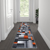 Flash Furniture Elio Collection 2' x 7' Orange Color Blocked Area Rug Olefin Rug w/ Jute Backing Entryway, Living Room, or Bedroom, Model# ACD-RGTRZ861-27-OR-GG