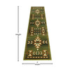 Flash Furniture Lodi Collection Southwestern 2' x 7' Green Area Rug Olefin Rug w/ Jute Backing for Hallway, Entryway, Bedroom, Living Room, Model# OKR-RG1113-27-GN-GG