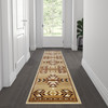 Flash Furniture Lodi Collection Southwestern 2' x 7' Brown Area Rug Olefin Rug w/ Jute Backing for Hallway, Entryway, Bedroom, Living Room, Model# OKR-RG1113-27-BG-GG