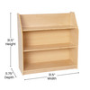 Flash Furniture Hercules Natural Wooden 3 Shelf Book Display w/ Safe, Kid Friendly Curved Edges Commercial Grade for Daycare, Classroom or Playroom Storage, Model# MK-STR800H-GG