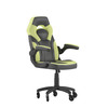 Flash Furniture X10 Gaming Chair Racing Computer PC Adjustable Chair w/ Flip-up Arms & Transparent Roller Wheels, Neon Green/Black LeatherSoft, Model# CH-00095-GN-RLB-GG