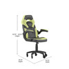 Flash Furniture X10 Gaming Chair Racing Computer PC Adjustable Chair w/ Flip-up Arms & Transparent Roller Wheels, Neon Green/Black LeatherSoft, Model# CH-00095-GN-RLB-GG