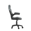 Flash Furniture X10 Gaming Chair Racing Office Computer PC Adjustable Chair w/ Flip-up Arms & Transparent Roller Wheels, Gray/Black LeatherSoft, Model# CH-00095-GY-RLB-GG