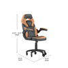 Flash Furniture X10 Gaming Chair Racing Office Computer PC Adjustable Chair w/ Flip-up Arms & Transparent Roller Wheels, Orange/Black LeatherSoft, Model# CH-00095-OR-RLB-GG