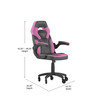 Flash Furniture X10 Gaming Chair Racing Office Computer PC Adjustable Chair w/ Flip-up Arms & Transparent Roller Wheels, Pink/Black LeatherSoft, Model# CH-00095-PK-RLB-GG