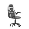 Flash Furniture X10 Gaming Chair Racing Office Computer PC Adjustable Chair w/ Flip-up Arms & Transparent Roller Wheels, White/Black LeatherSoft, Model# CH-00095-WH-RLB-GG