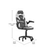 Flash Furniture X10 Gaming Chair Racing Office Computer PC Adjustable Chair w/ Flip-up Arms & Transparent Roller Wheels, White/Black LeatherSoft, Model# CH-00095-WH-RLB-GG