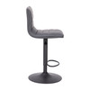 Flash Furniture Vincent Modern Gray Vinyl Adjustable Bar Stool w/ Back, Swivel Stool w/ Black Pedestal Base & Footrest, Model# CH-92023-1-GYBK-GG