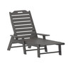 Flash Furniture Monterey Adjustable Adirondack Lounger w/ Cup Holder- All-Weather Indoor/Outdoor HDPE Lounge Chair in Gray, Model# LE-HMP-2017-414-GY-GG