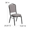 Flash Furniture HERCULES Series Crown Back Stacking Banquet Chair in Gray Fabric Black Frame, Model# FD-C01-B-5-GG