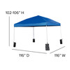 Flash Furniture Harris 10'x10' Blue Pop Up Event Straight Leg Canopy Tent w/ Sandbags & Wheeled Case, Model# JJ-GZ1010PKG-BL-GG