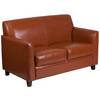 Flash Furniture HERCULES Diplomat Series Cognac LeatherSoft Loveseat, Model# BT-827-2-CG-GG