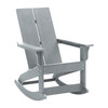 Flash Furniture Finn Modern Commercial Grade All-Weather 2-Slat Poly Resin Wood Rocking Adirondack Chair w/ Rust Resistant Stainless Steel Hardware in Gray, Model# JJ-C14709-GY-GG