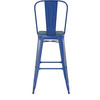 Flash Furniture Kai Commercial Grade 30" High Blue Metal Indoor-Outdoor Bar Height Stool w/ Removable Back & Teal Blue All-Weather Poly Resin Seat, Model# CH-31320-30GB-BL-PL2C-GG