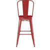 Flash Furniture Kai Commercial Grade 30" High Red Metal Indoor-Outdoor Bar Height Stool w/ Removable Back & Red All-Weather Poly Resin Seat, Model# CH-31320-30GB-RED-PL2R-GG