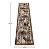 Flash Furniture Vale Collection 2' x 7' Rustic Wildlife Themed Area Rug Olefin Rug w/ Jute Backing Entryway, Living Room, or Bedroom, Model# ACD-RGPQ1F-27-BN-GG