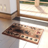 Flash Furniture Vassa Collection 2' x 3' Mother Bear & Cubs Nature Themed Olefin Area Rug w/ Jute Backing for Entryway, Living Room, Bedroom, Model# OKR-RG1114-23-BN-GG